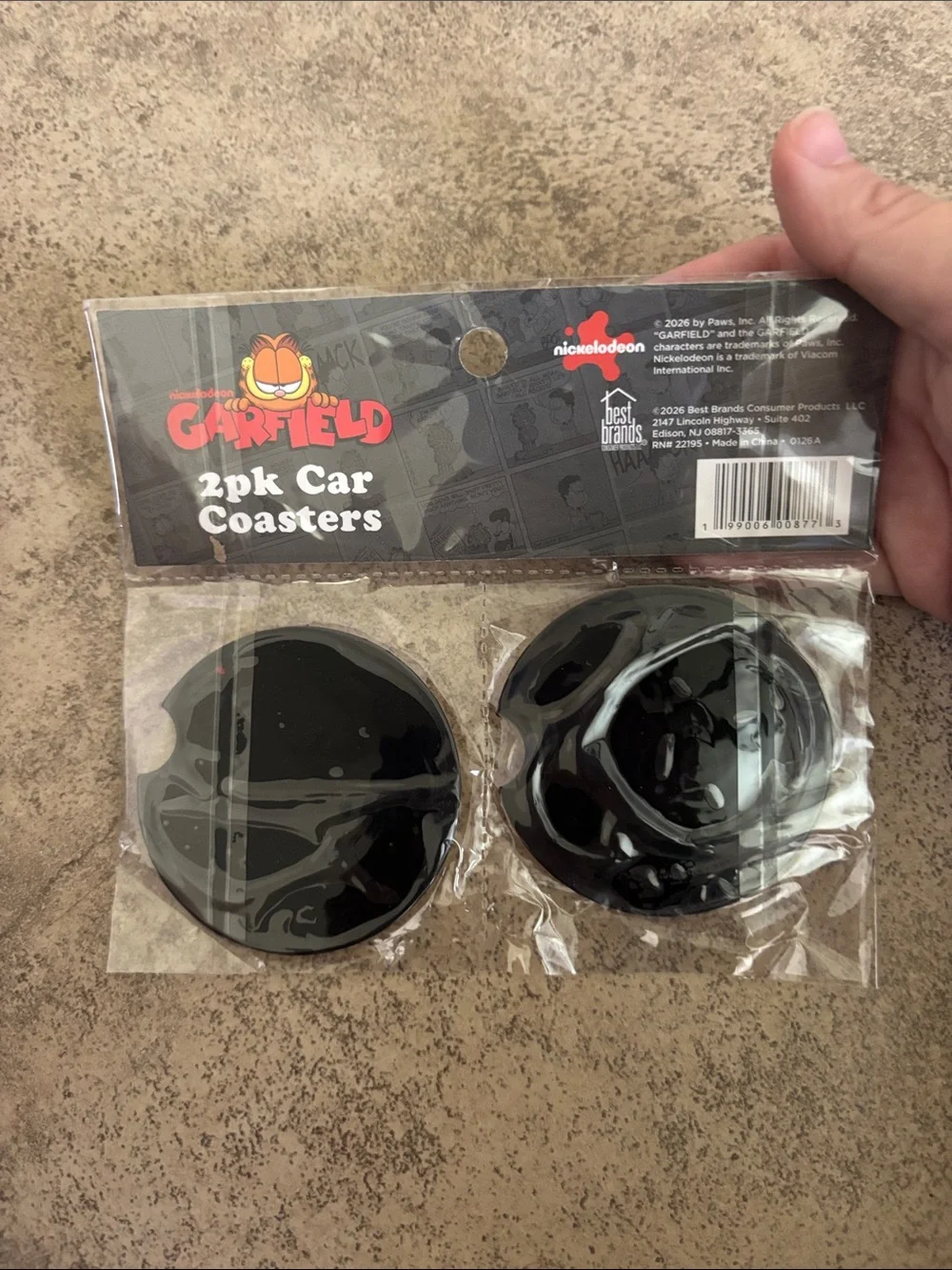 2-Pack Car Cup Holder Coasters - Garfield Theme